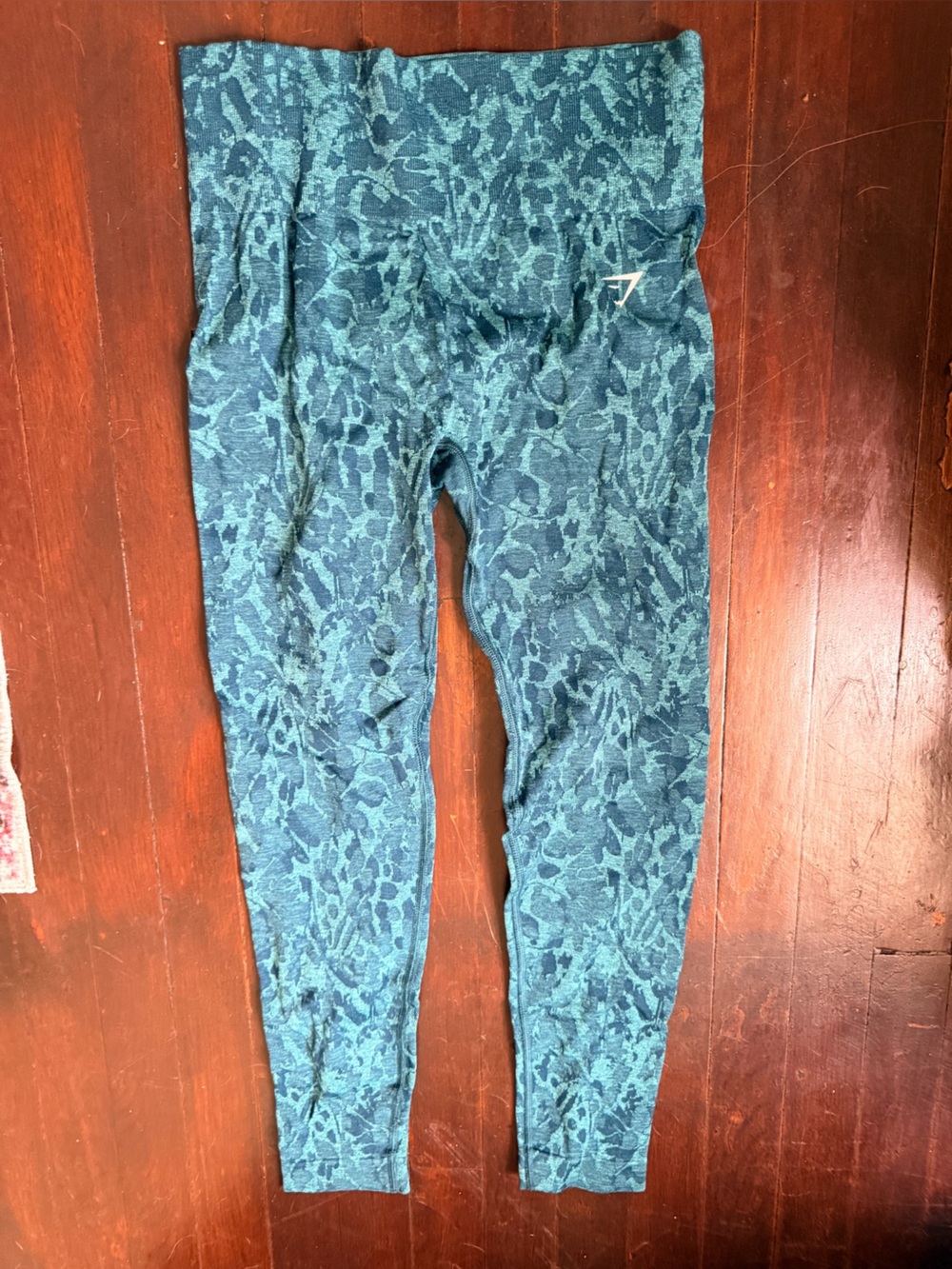 Gymshark Teal Blue Patterned womens  Leggings